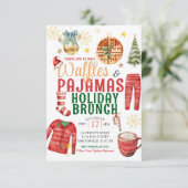 WeihnachtsWaffeln und Pajamas Holiday Brunch Einladung (Stehend Vorderseite)