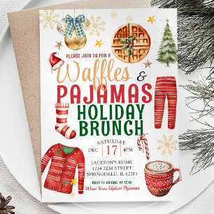 WeihnachtsWaffeln und Pajamas Holiday Brunch Einladung