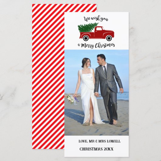 Weihnachtswagen - 4x9 Weihnachtskarte (Vorne/Hinten)