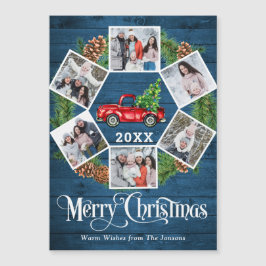 Weihnachtswagen 6 FOTO Schriftart Urlaub Magnetkar Magnetkarte