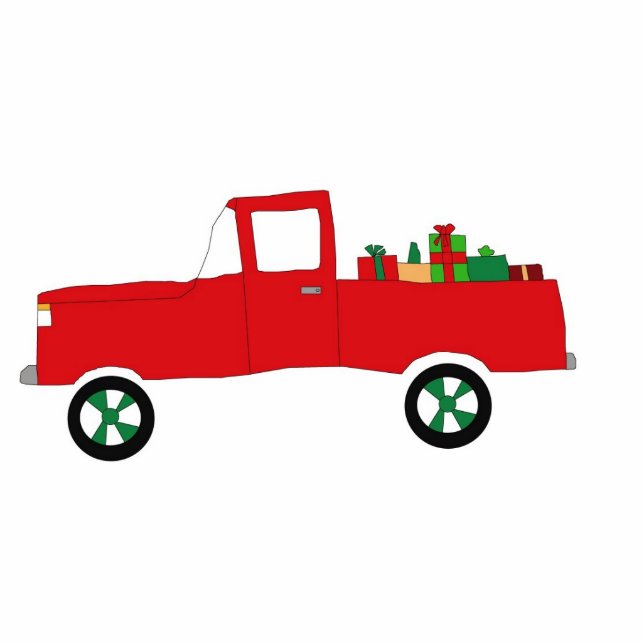 Weihnachtswagen-Ausschnitt-Ornament Fotoskulptur Ornament (Vorne)