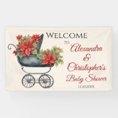 Weihnachtswagen Babydusche Banner (Horizontal)