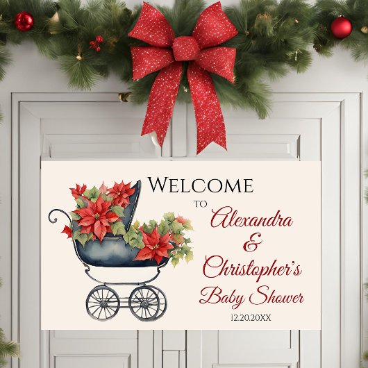 Weihnachtswagen Babydusche Banner
