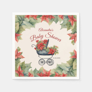 Weihnachtswagen Babydusche Serviette