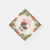 Weihnachtswagen Babydusche Serviette (Ecke)
