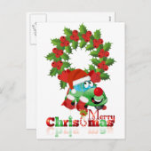 Weihnachtswagen Cartoon Card Feiertagspostkarte (Vorne/Hinten)