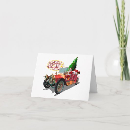 Weihnachtswagen Dankeskarte (Vorderseite)