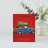 Weihnachtswagen Dankeskarte (Stehend Vorderseite)