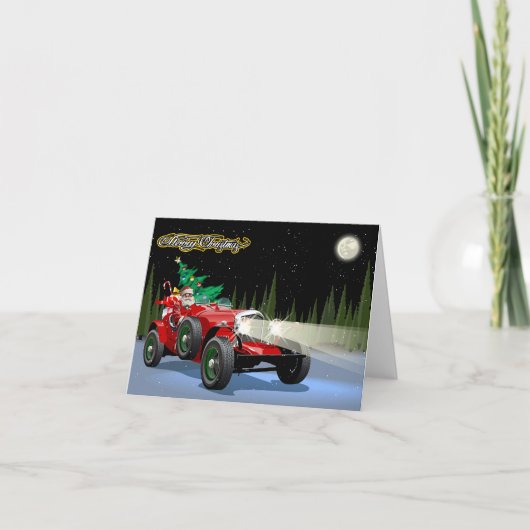 Weihnachtswagen Dankeskarte (Vorderseite)