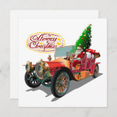 Weihnachtswagen Einladung (Vorne/Hinten)
