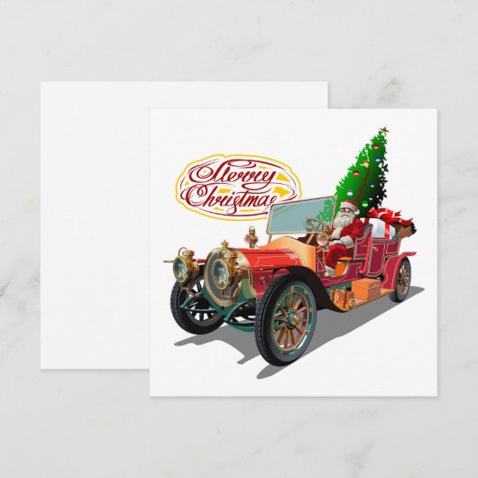 Weihnachtswagen Einladung (Vorne/Hinten)