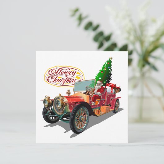 Weihnachtswagen Einladung (Stehend Vorderseite)