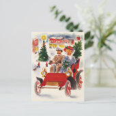 Weihnachtswagen Feiertagspostkarte (Stehend Vorderseite)