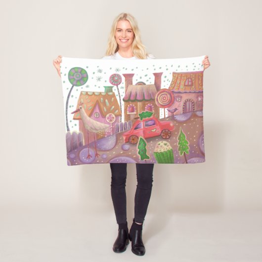 Weihnachtswagen Fleecedecke (Beispiel)