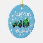 Weihnachtswagen Foto Niedlich Blue Kids Keramik Ornament (Rechts)