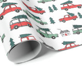 Weihnachtswagen Geschenkpapier (Rolleneckpunkt)