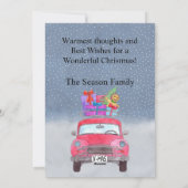 Weihnachtswagen individualisierbares Foto Feiertagskarte (Rückseite)