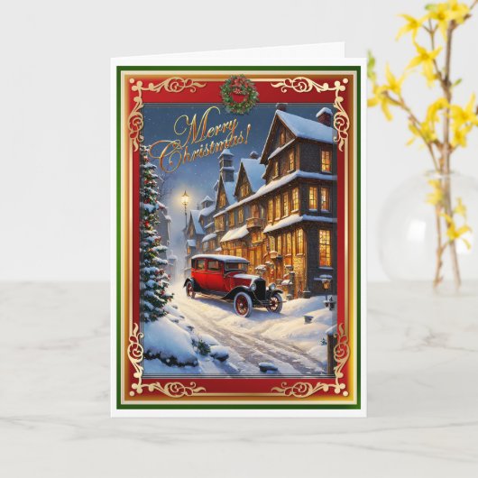 Weihnachtswagen Karte (Gelbe Blume)