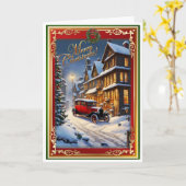 Weihnachtswagen Karte (Gelbe Blume)