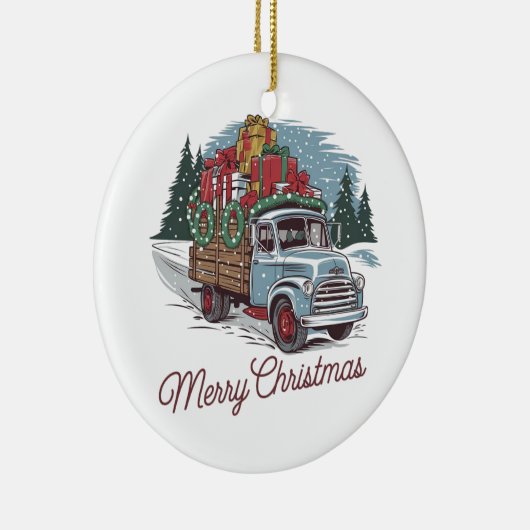 Weihnachtswagen Keramik Ornament (Rechts)