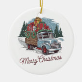 Weihnachtswagen Keramik Ornament (Vorne)