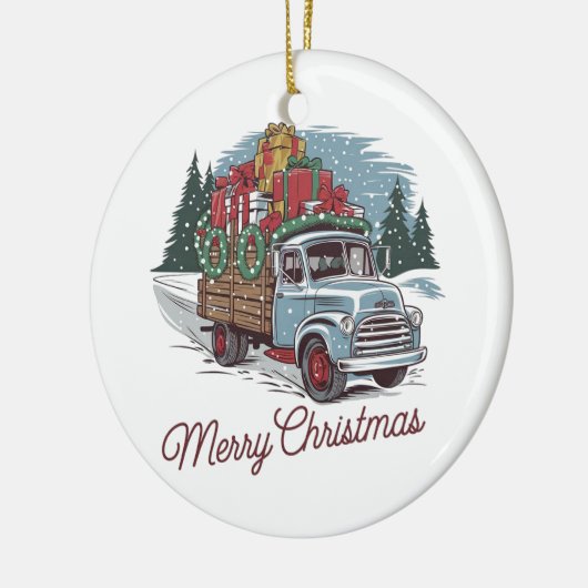 Weihnachtswagen Keramik Ornament (Links)