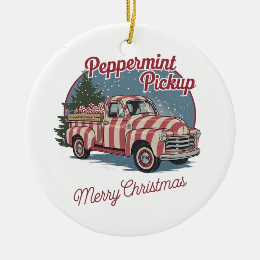 Weihnachtswagen Keramik Ornament (Vorne)