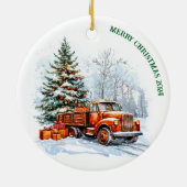 Weihnachtswagen Keramik Ornament (Hinten)