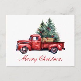 Weihnachtswagen mit Baum2 Feiertagspostkarte