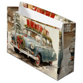 Weihnachtswagen mit Geschenken Große Geschenktüte (Vorderseite Schrägansicht)