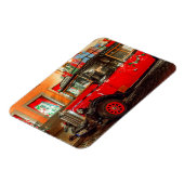 Weihnachtswagen mit Geschenken Magnet (Linke Seite)