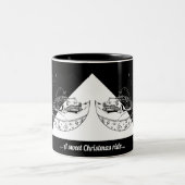 Weihnachtswagen mit Kopfbrett Zweifarbige Tasse (Mittel)