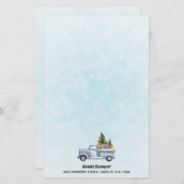 Weihnachtswagen mit Pinienbäumen und Waldtieren Briefpapier (Vorne/Hinten)