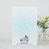 Weihnachtswagen mit Pinienbäumen und Waldtieren Briefpapier (Stehend Vorderseite)