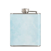 Weihnachtswagen mit Pinienbäumen und Waldtieren Flachmann (Rückseite)