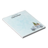 Weihnachtswagen mit Pinienbäumen und Waldtieren Notizblock (angewinkelt)