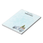 Weihnachtswagen mit Pinienbäumen und Waldtieren Notizblock (Rotiert)