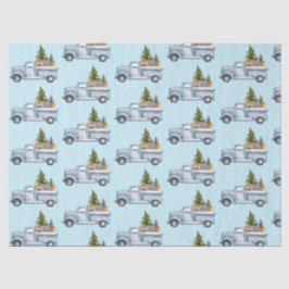 Weihnachtswagen mit Tieren & Pinienbäumen Seidenpapier