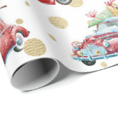 Weihnachtswagen Musterverpackungspapier Geschenkpapier (Rolleneckpunkt)