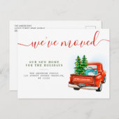 Weihnachtswagen Neue Zuhause-Ankündigung Postkarte (Vorne/Hinten)