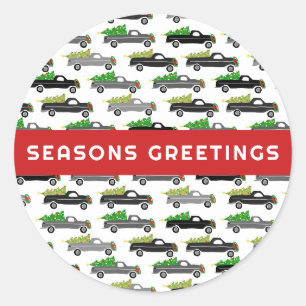 Weihnachtswagen Niedlich CUSTOM Urlaub Saison Runder Aufkleber