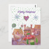 Weihnachtswagen niedlich postkarte (Vorne/Hinten)