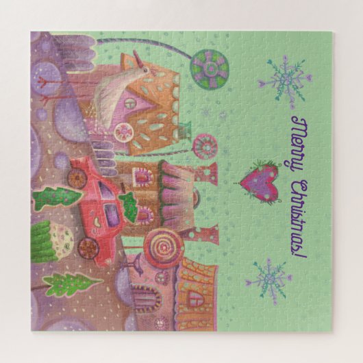 Weihnachtswagen niedlich puzzle (Horizontal)