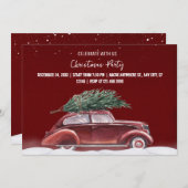 Weihnachtswagen Party Vintage Einladung (Vorne/Hinten)