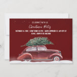 Weihnachtswagen Party Vintage Einladung<br><div class="desc">Vintage Auto mit Weihnachtsschnee</div>