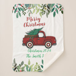 Weihnachtswagen Personalisierte Sherpa Blanket Sherpadecke
