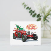 Weihnachtswagen Postkarte (Stehend Vorderseite)