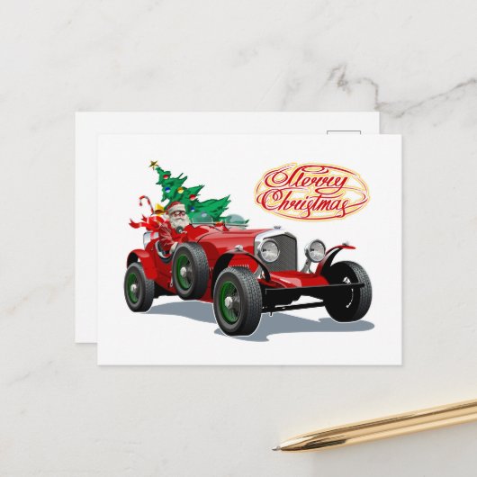 Weihnachtswagen Postkarte (Vorderseite/Rückseite Beispiel)