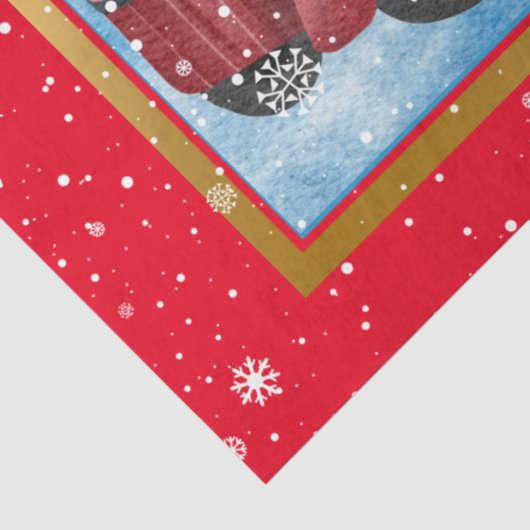 Weihnachtswagen Red Holiday kundenspezifisch Seidenpapier (Ausschnitt)