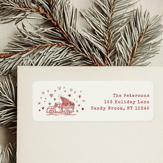 Weihnachtswagen Retro Rot und Grün